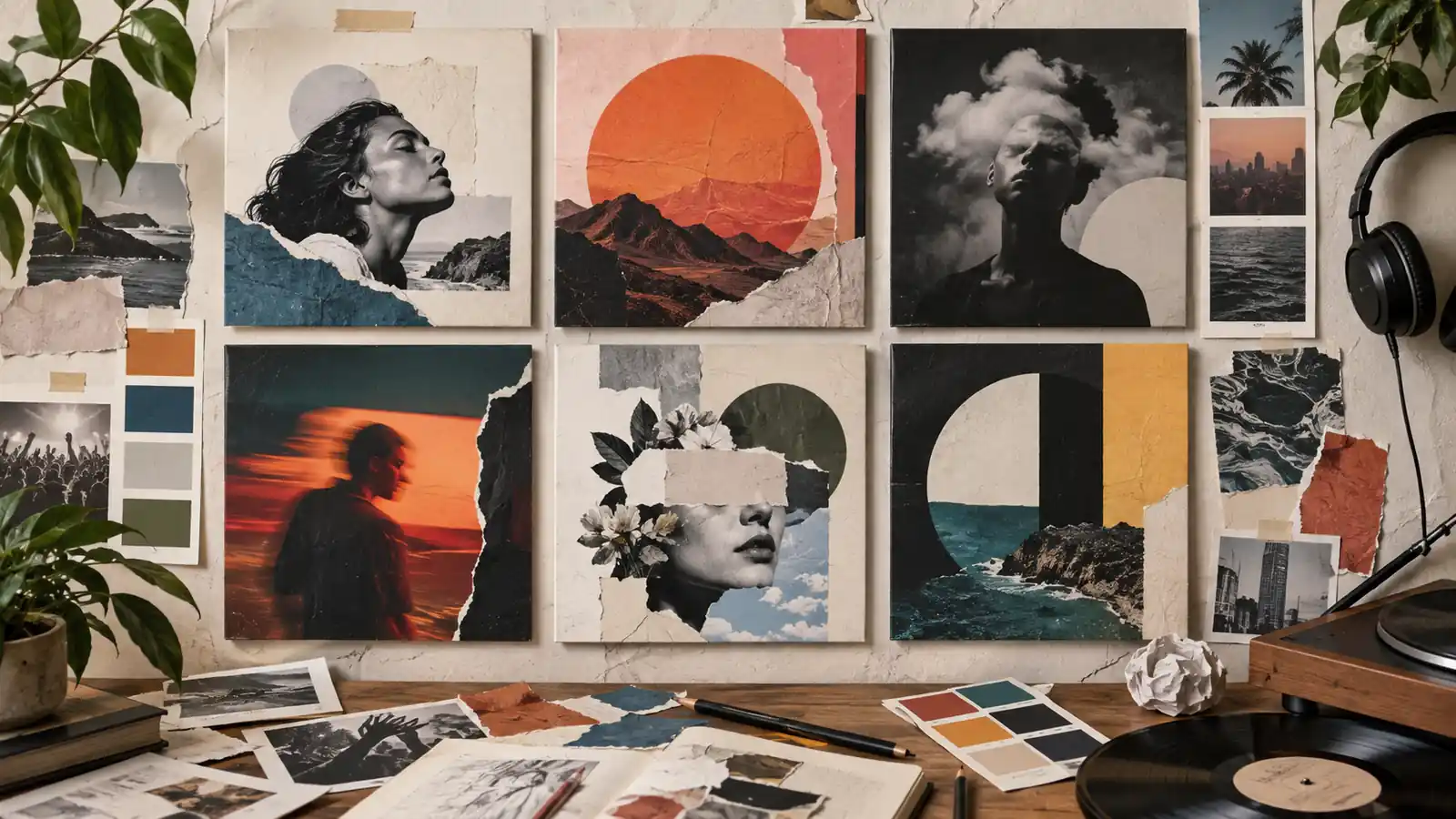 Ein Moodboard zur Gestaltung eines Album-Covers