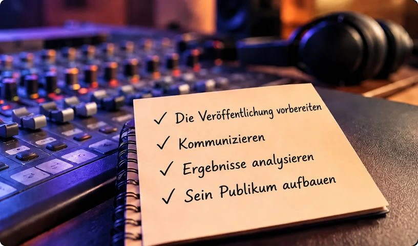 Checkliste für Musikpromotion mit der Strategie vor und nach dem Release