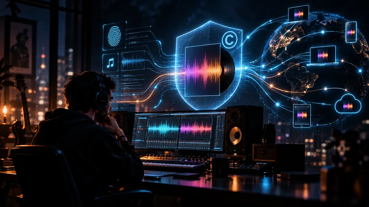 Écosystème numérique de diffusion et de protection des droits musicaux