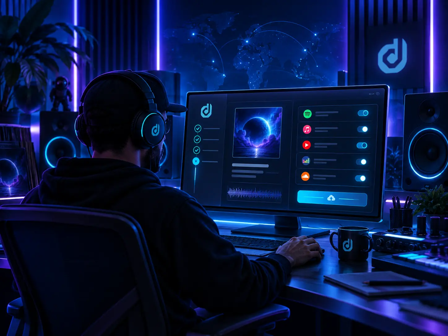 eine Oberfläche für den Musikvertrieb mit Streamingplattformen
