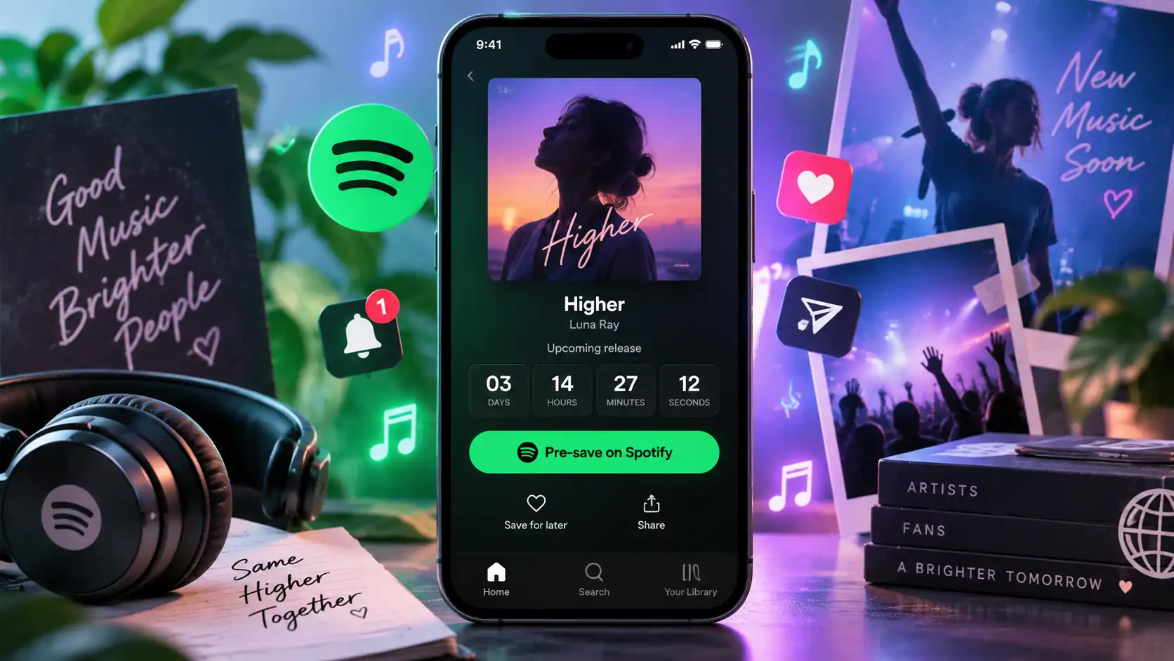 Une campagne de pre-save Spotify avant la sortie d’un morceau