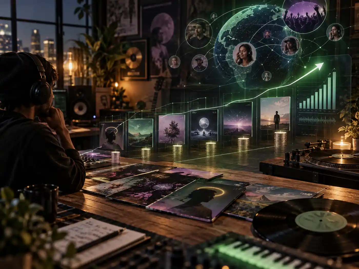 Spotify-Hörer weltweit rund um Statistiken zum Künstlerwachstum