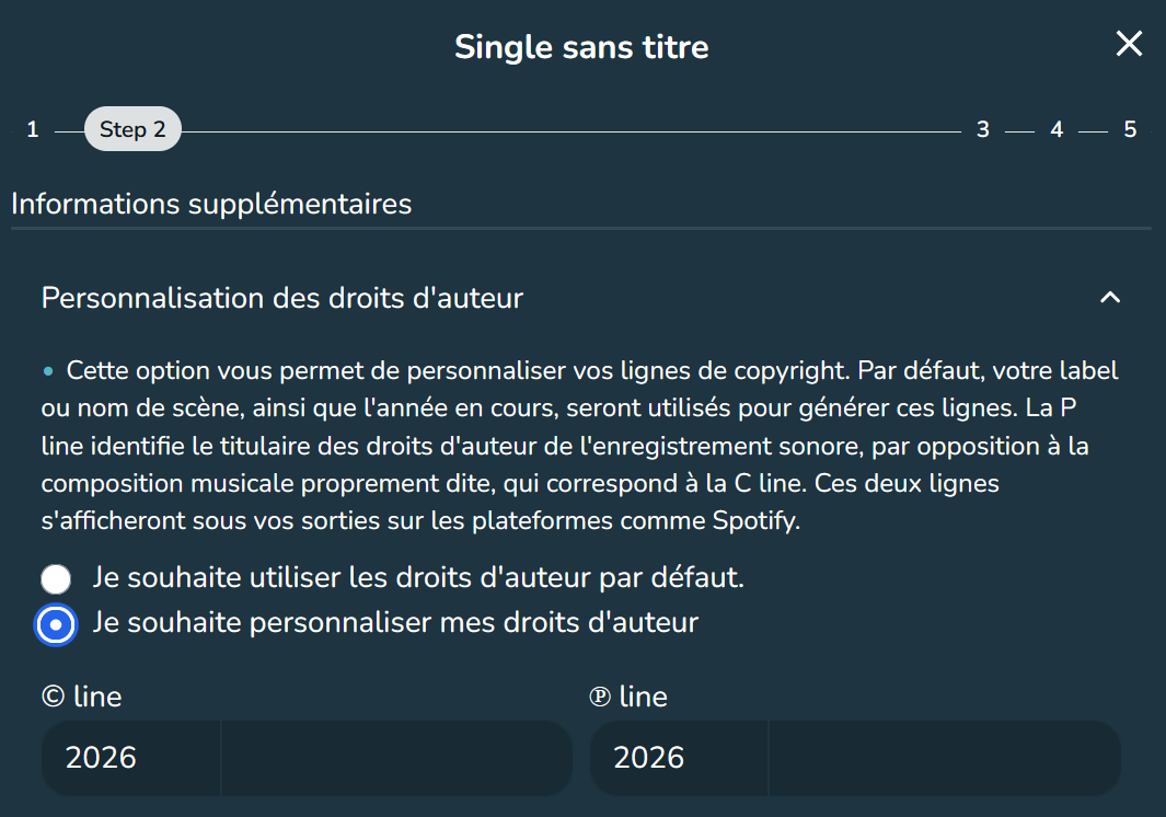 Copyright Customization (C-Line and P-Line)