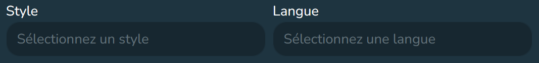 Choosing the style and language of the distribution