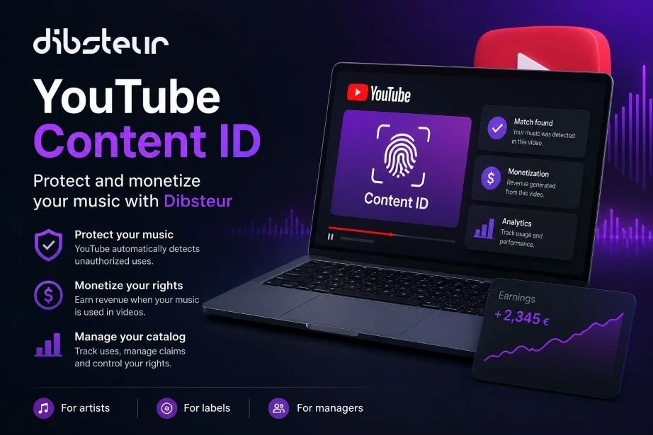Dibsteur YouTube Content ID interface for protecting, detecting and monetizing music usage